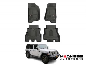 Jeep Wrangler JL Floor Liners - Pro Line - Black - 4 Door - Rubicon 2018-2022